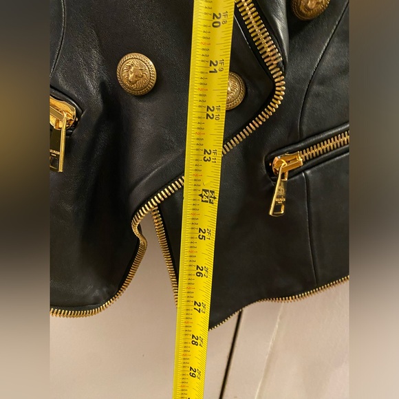 BALMAIN ZIPPER DETAILS LEATHER JACKET IN BLACK - Picture 16 of 16